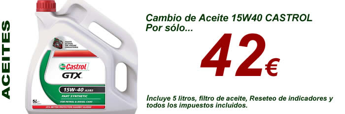 Aceite 15w40 castrol gtx por solo 42 euros