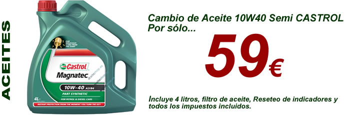 Aceite 10w40 castrol magnatec por solo 59 euros